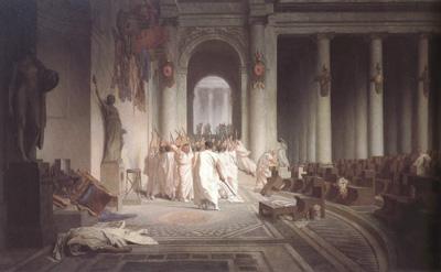 Alma-Tadema, Sir Lawrence Jean-Leon Gerome,The Death of Caesar (mk23) France oil painting art